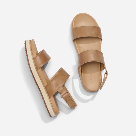 Anthropologie Nisolo Women's Tan Leather Go-To 'Flatform' Sandals Size 8.5 - Picture 4 of 15